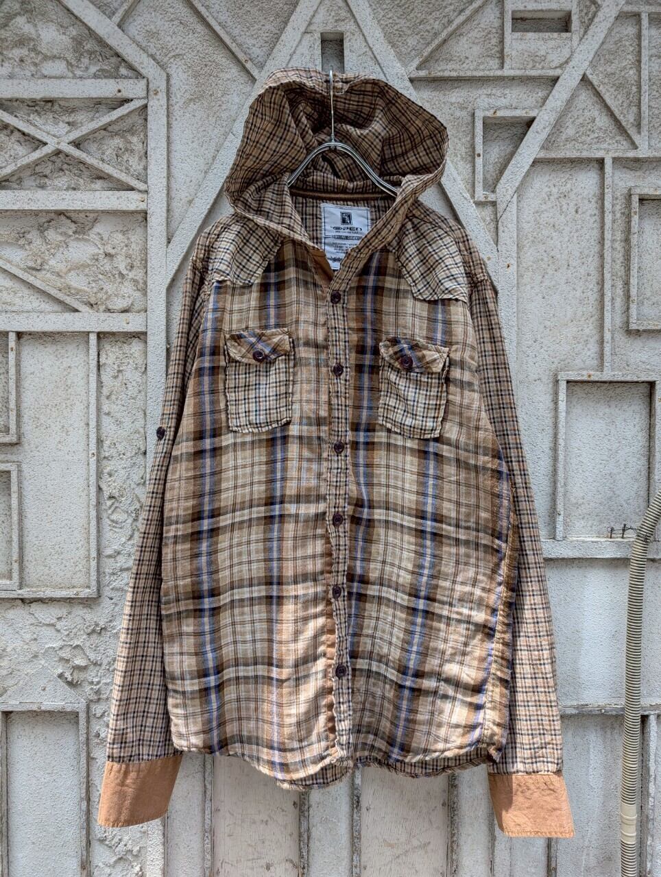 "DESIGN CHECK HOODIE SHIRT"