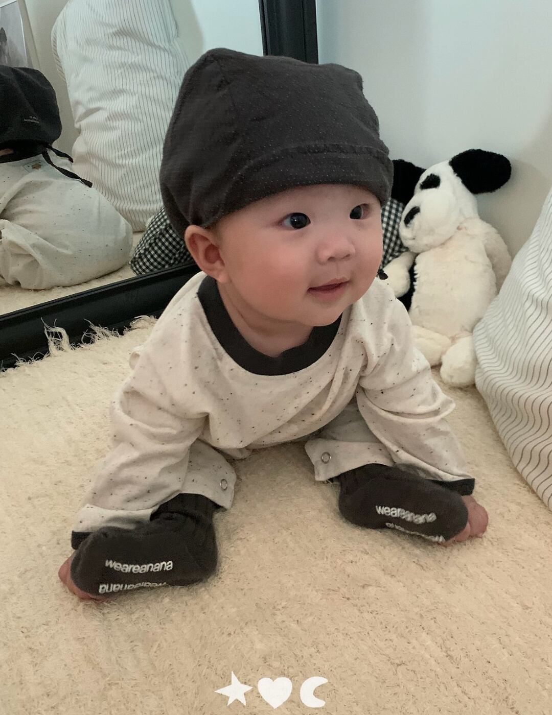 送料無料【予約】/  babyミックススターロンパース /lalaland