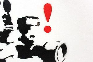 バンクシー作品「パパラッチ ラット/Paparazzi Rat」展示用フック付きキャンバスジークレ Banksy