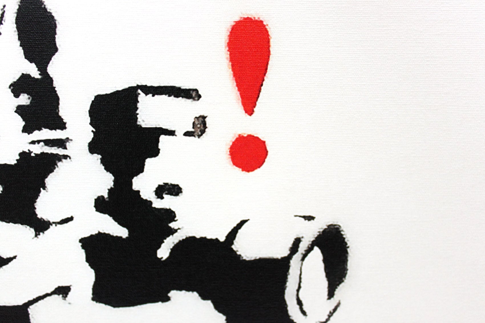 バンクシー作品「パパラッチ ラット/Paparazzi Rat」展示用フック付きキャンバスジークレ Banksy