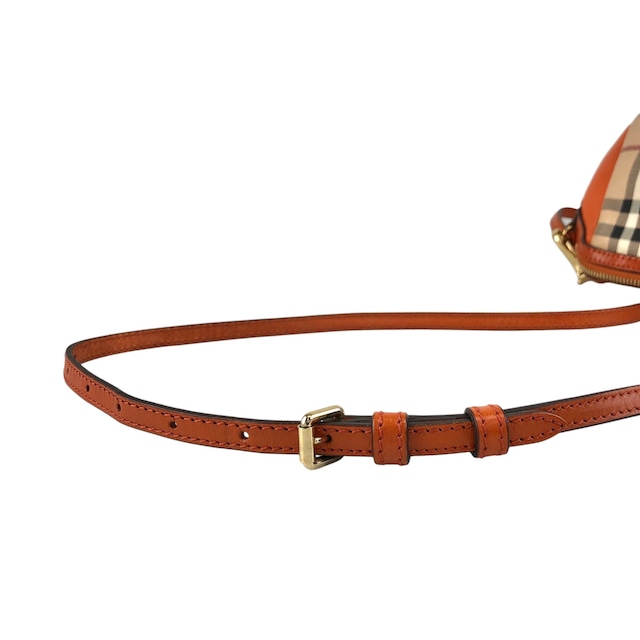 BURBERRY バーバリー ノバチェック ショルダーバッグ ベージュ×オレンジ ロゴ PVCレザー 2WAY ワンショルダー vintage ヴィンテージ オールド 2e2732