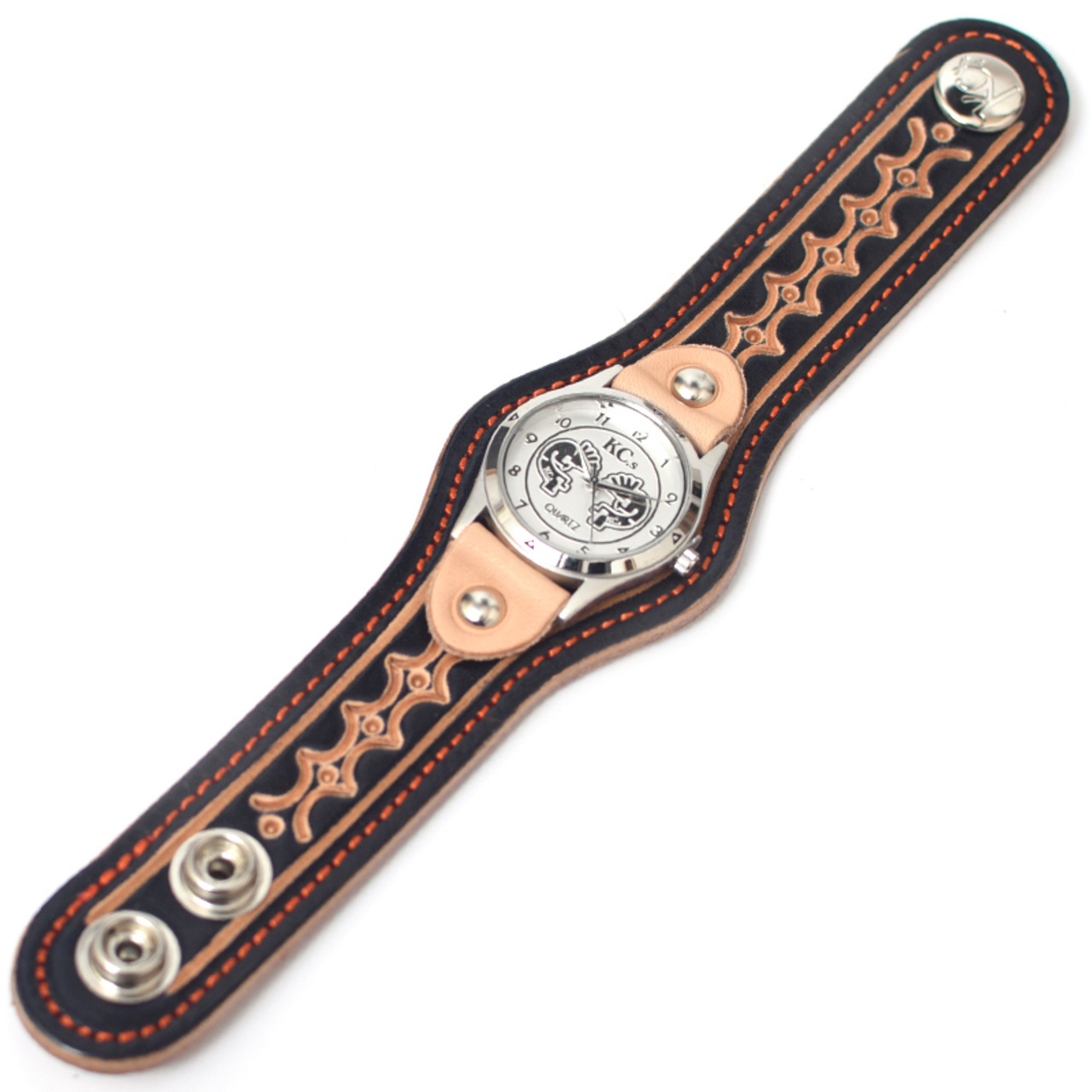 ウォッチブレス サドルレザー ハンドスタンプ