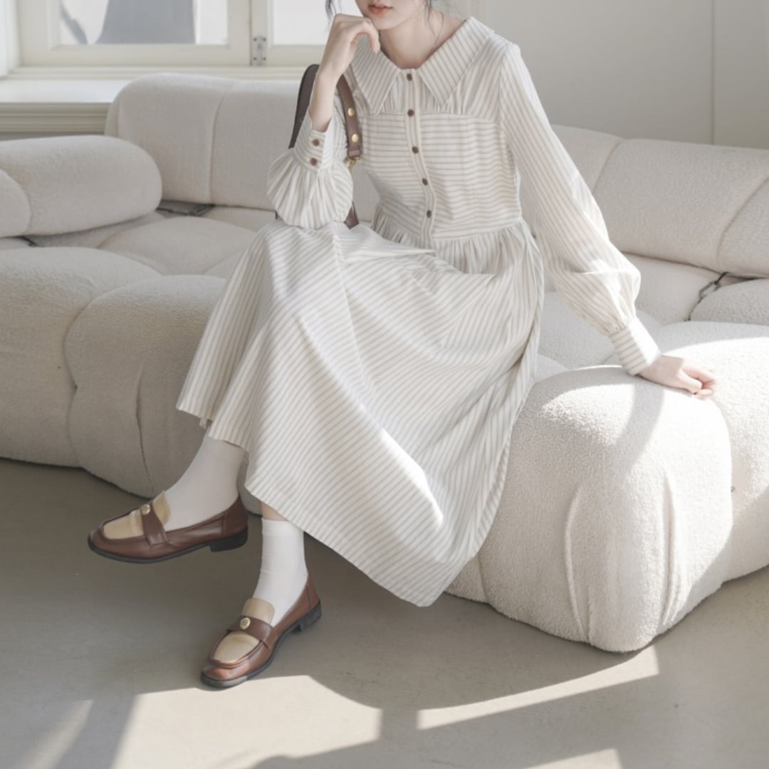 double pocket college style shirt dress