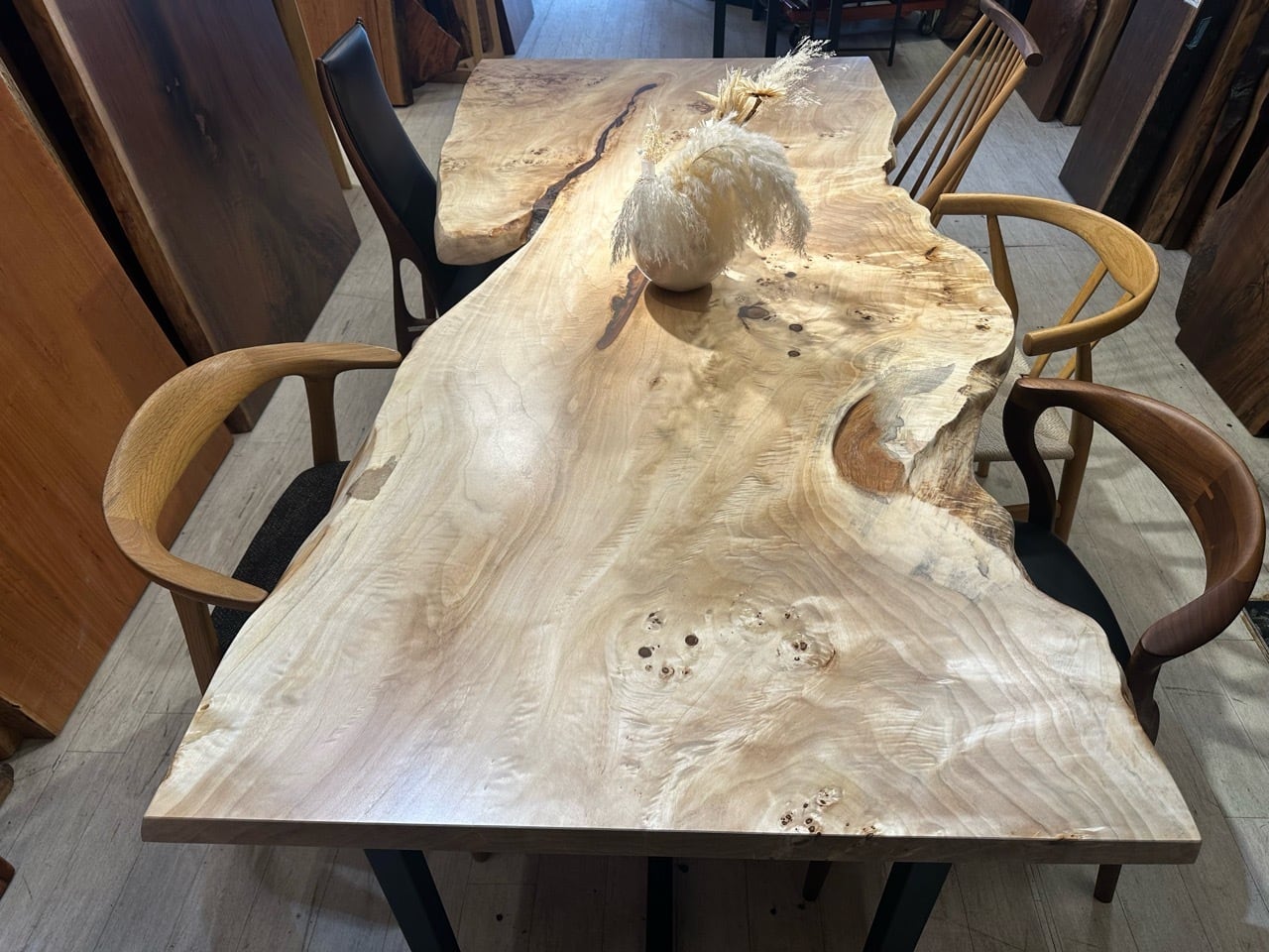 ポプラ_2200×1050-890-940×50_浅草本店_テーブル天板/一枚板 242348