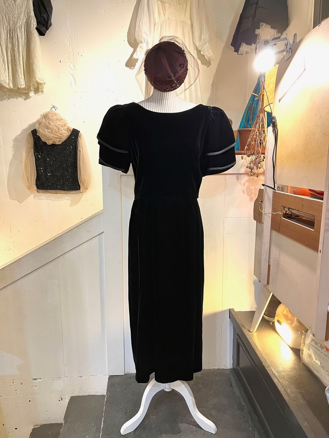 Velvet black long dress
