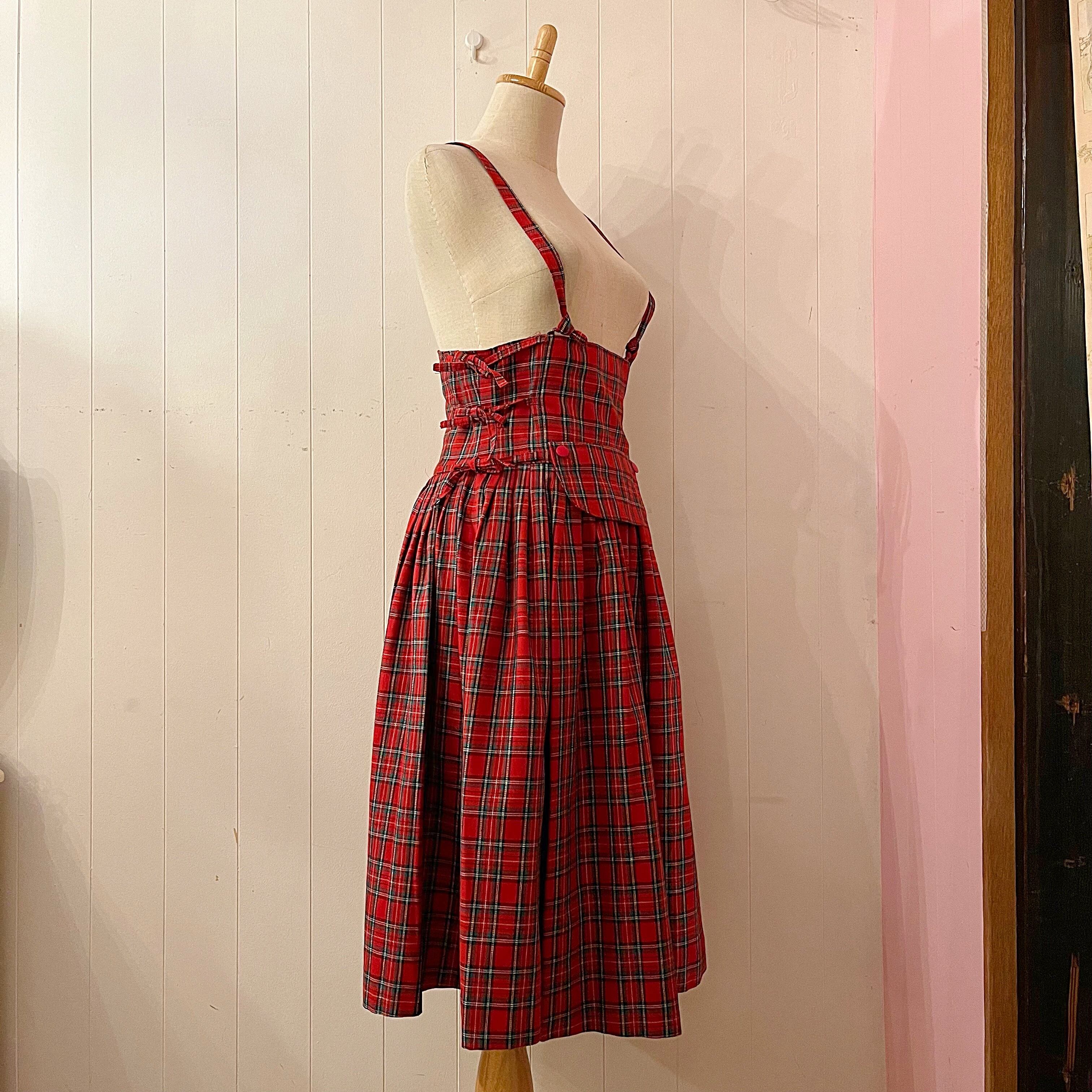 red check ribbon one-piece
