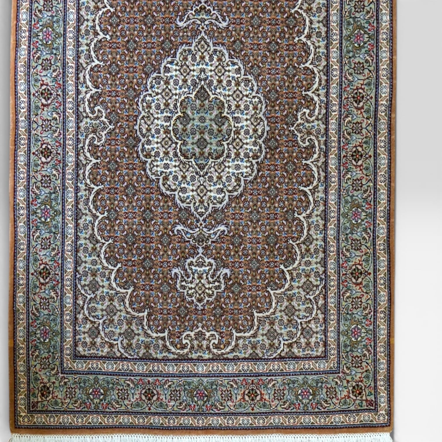 ペルシャ トルクメン絨毯 61×50cm｜ウール＆シルク 手織りアートラグ