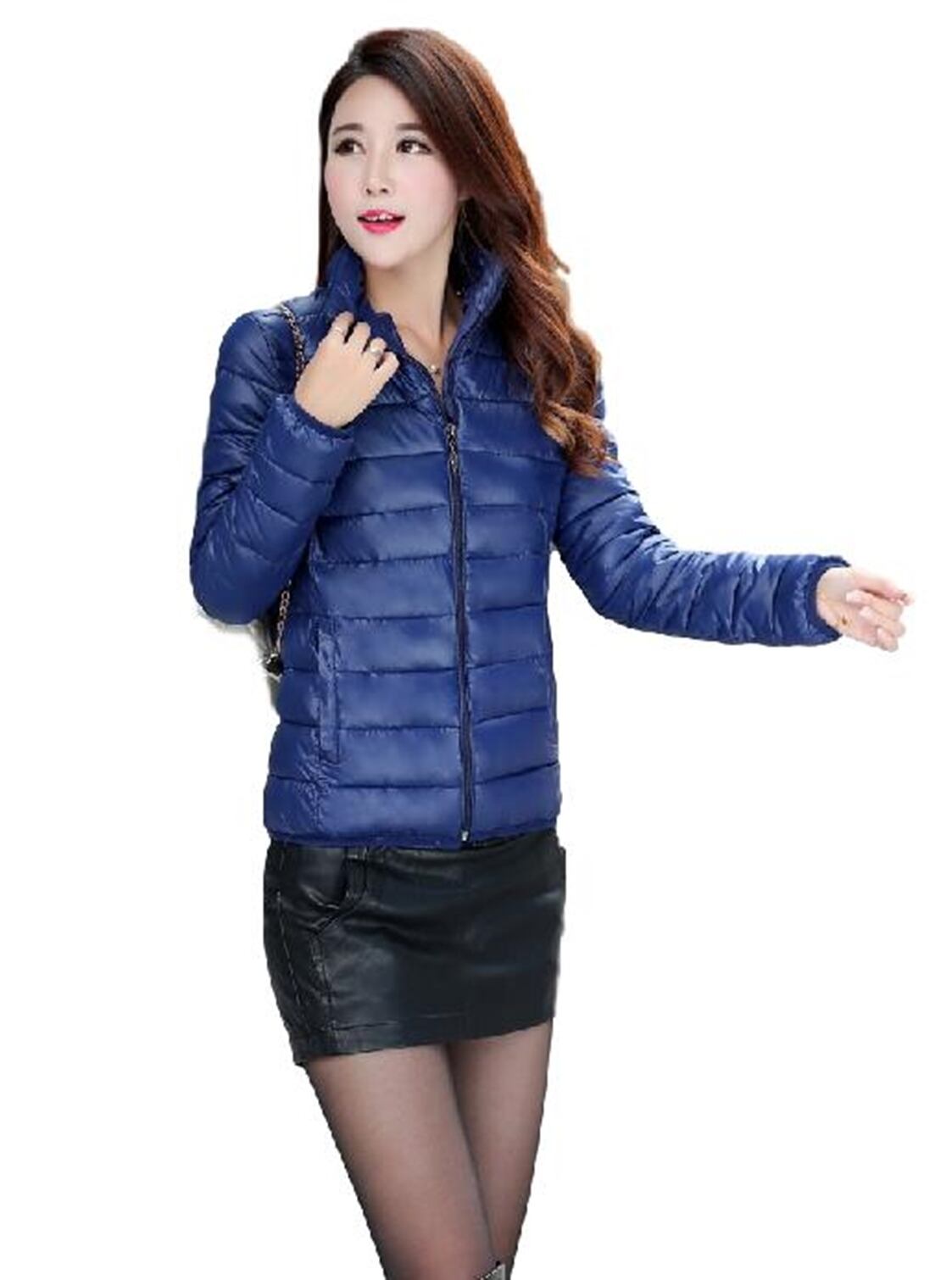 レディース 超軽量ダウンジャケット(ネイビーブルー)
