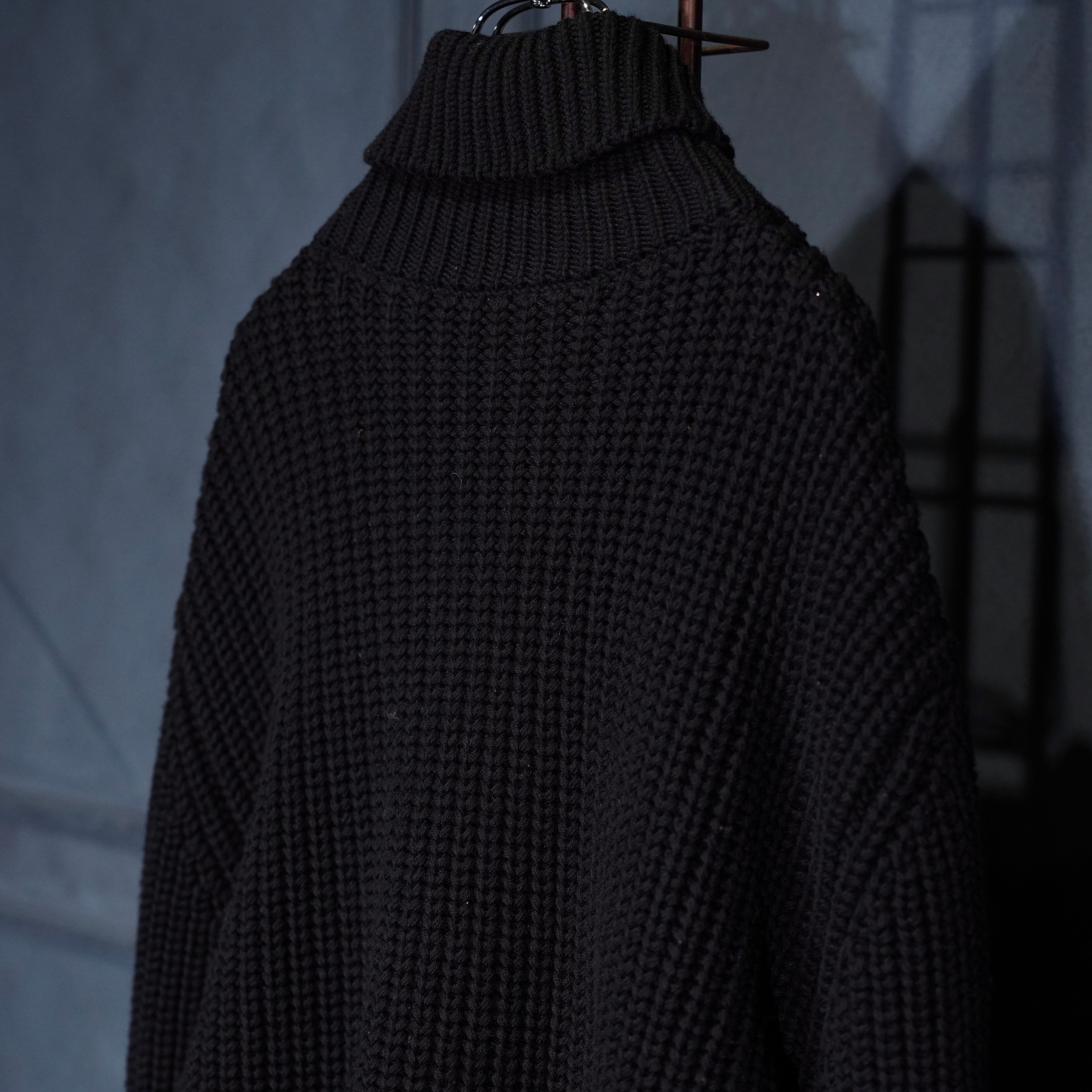 Salvatore Ferragamo WOVEN SWITCHED DESIGN HIGH NECK KNIT MADE IN