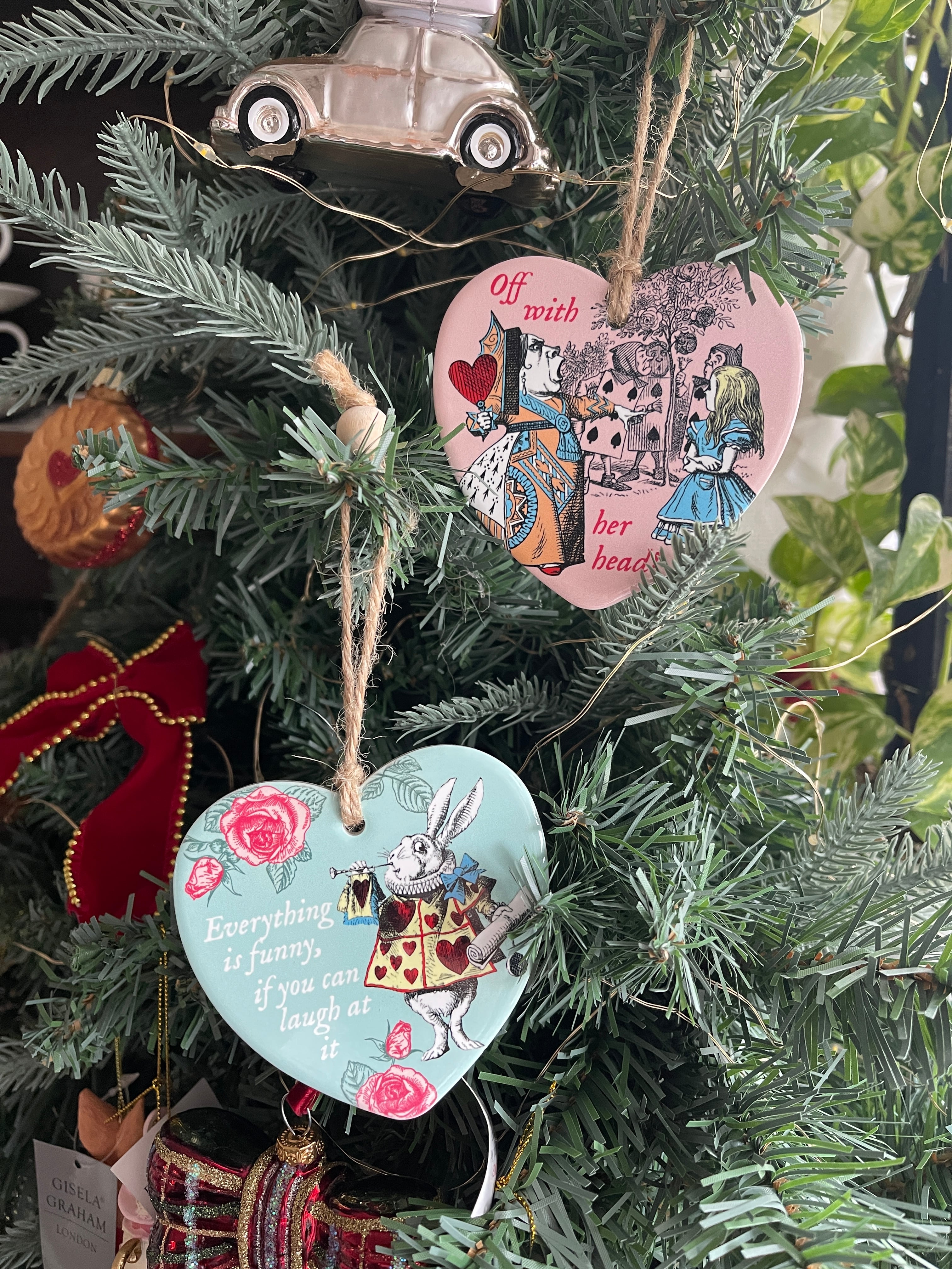 不思議の国のアリス　チェシャ猫　ハートの女王　白うさぎ　クリスマスオーナメント 不思議の国のアリス チェシャ猫 ハートの女王 白うさぎ クリスマス