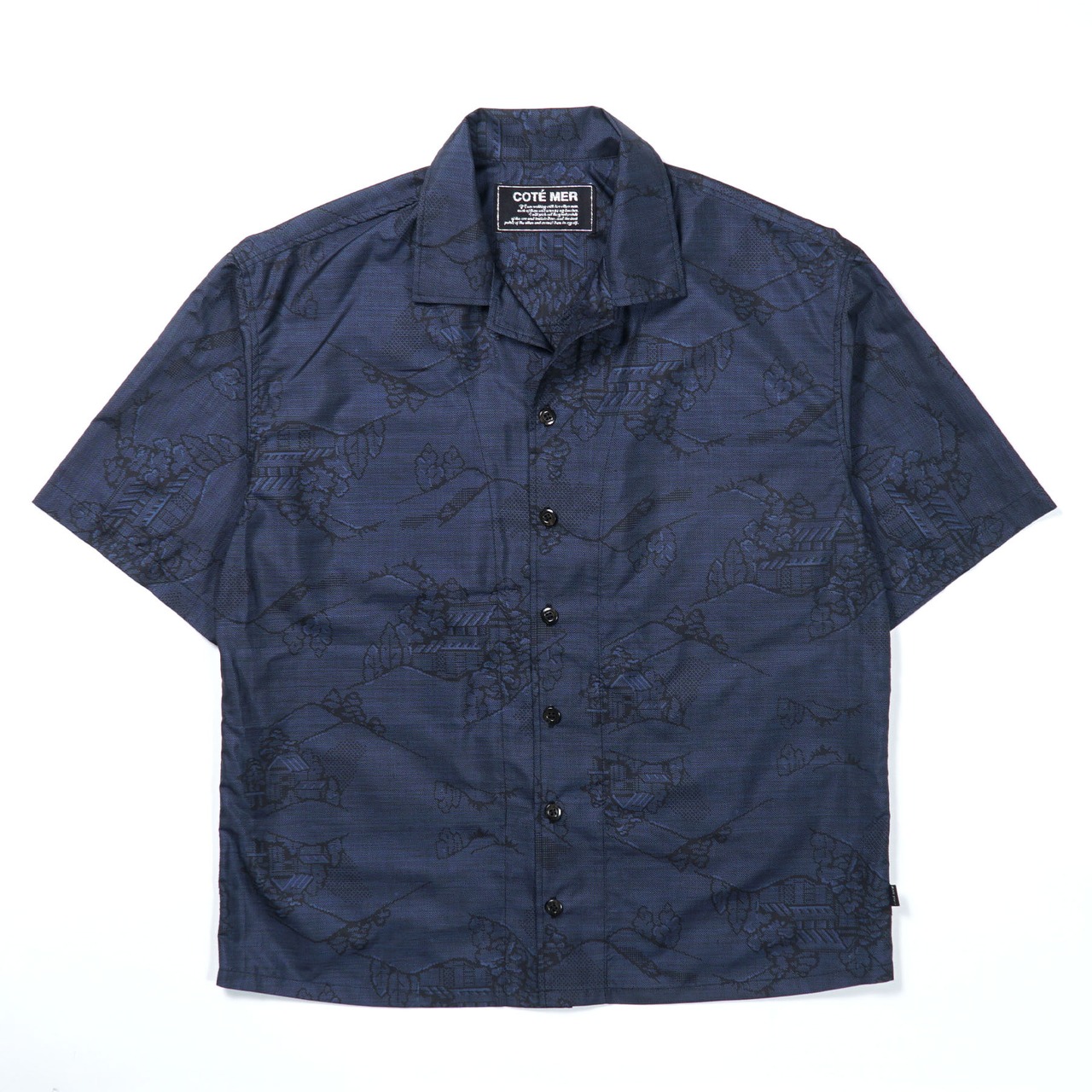 大島紬開襟シャツ KIMONO "Ohshima tsumugi" SHIRT