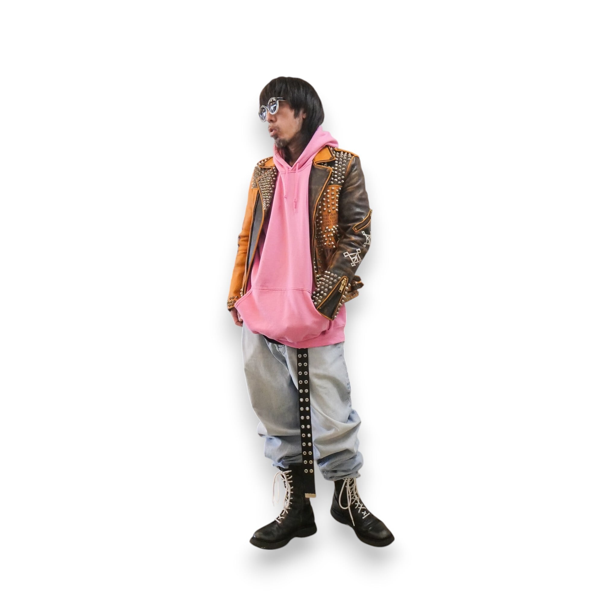 BLACK MEANS ブラックミーンズ 1点物 Studs スタッズ ライダース