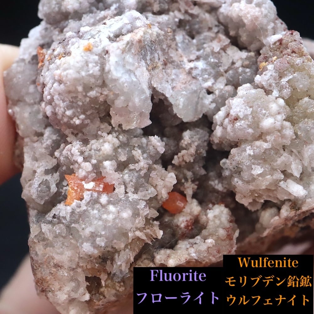 モリブデン鉛鉱 + フローライト！ 82.7g ウルフェナイト 蛍石 WF194