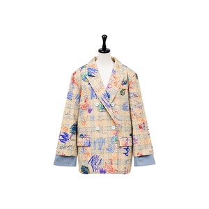 Doodle check double jacket