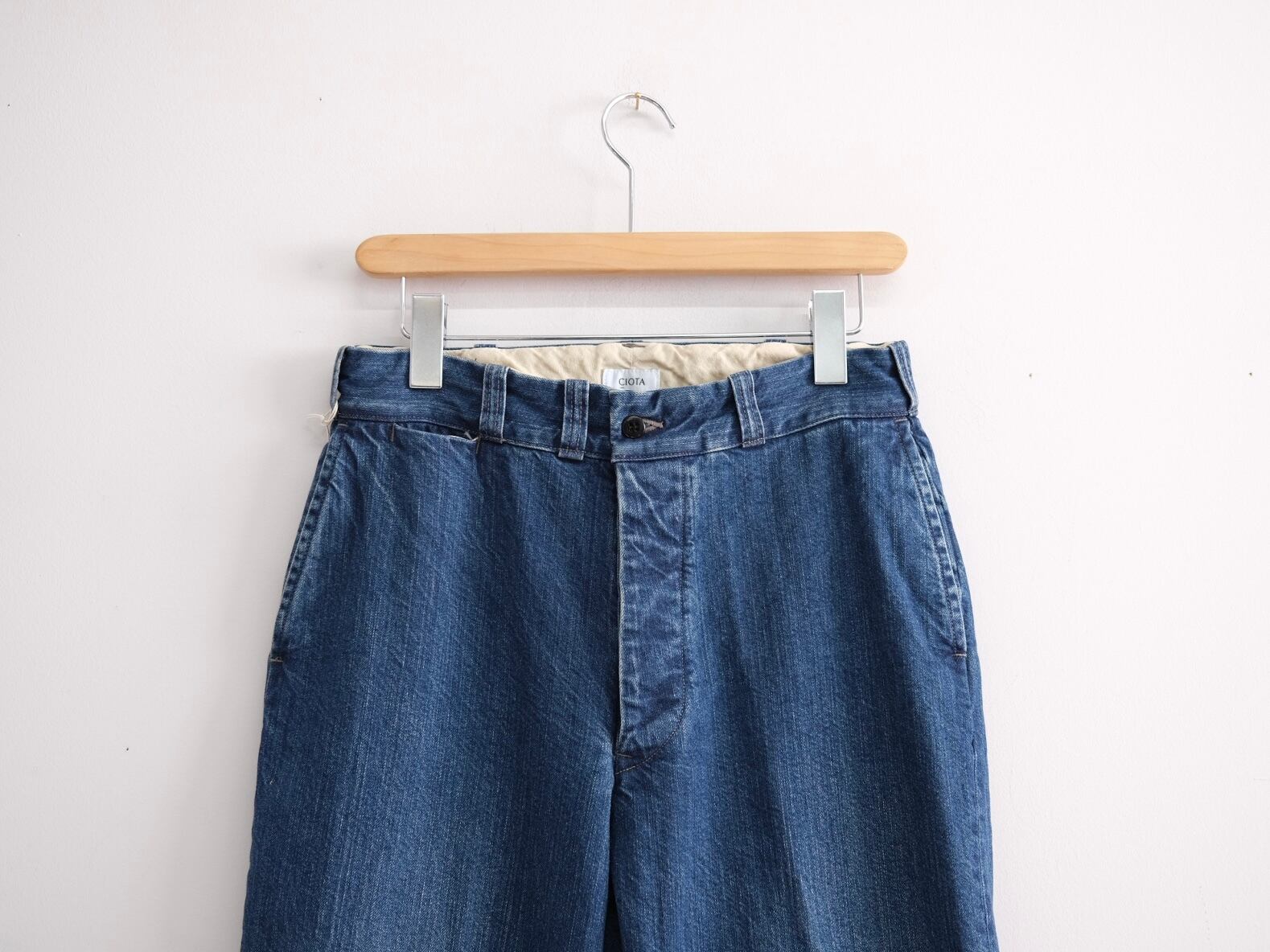 CIOTA”11.5oz DENIM SLACKS MID BLUE-D” | Lapel online store