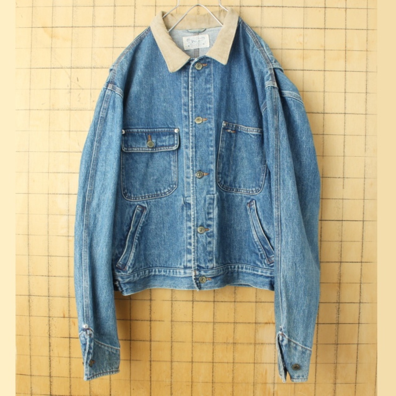 80s 90s USA製 POLO RALPH LAUREN デニムジャケット Gジャン メンズL 