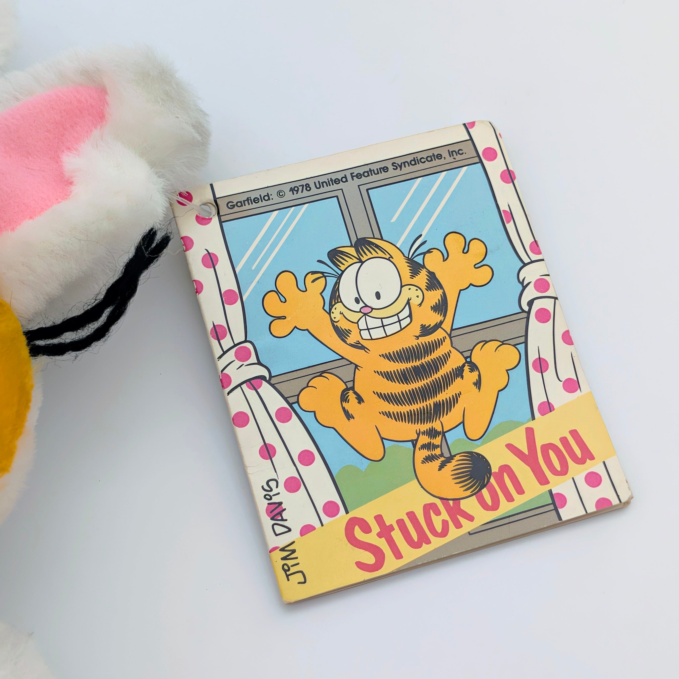 ☆ VINTAGE 1980年代初期 ☆【 Garfield ( ガーフィールド ) 】『 GARFIELD STUCK ON YOU 』吸盤付きぬいぐるみ プラッシュ plush 1980年代年製 〚アメリカン雑貨 アメトイ〛