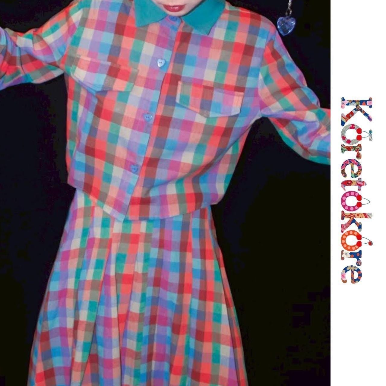 Retro Color Check Set Up (Shirt & Skirt) A1164