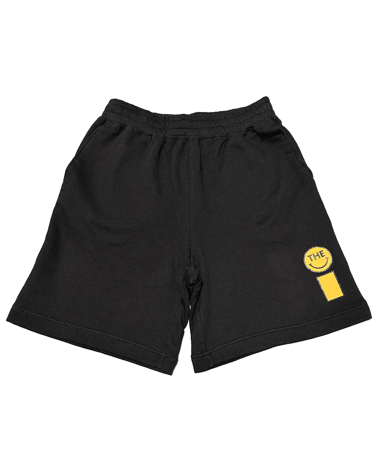 SMILEY LOOSE FIT SWEAT SHORTS - BLACK