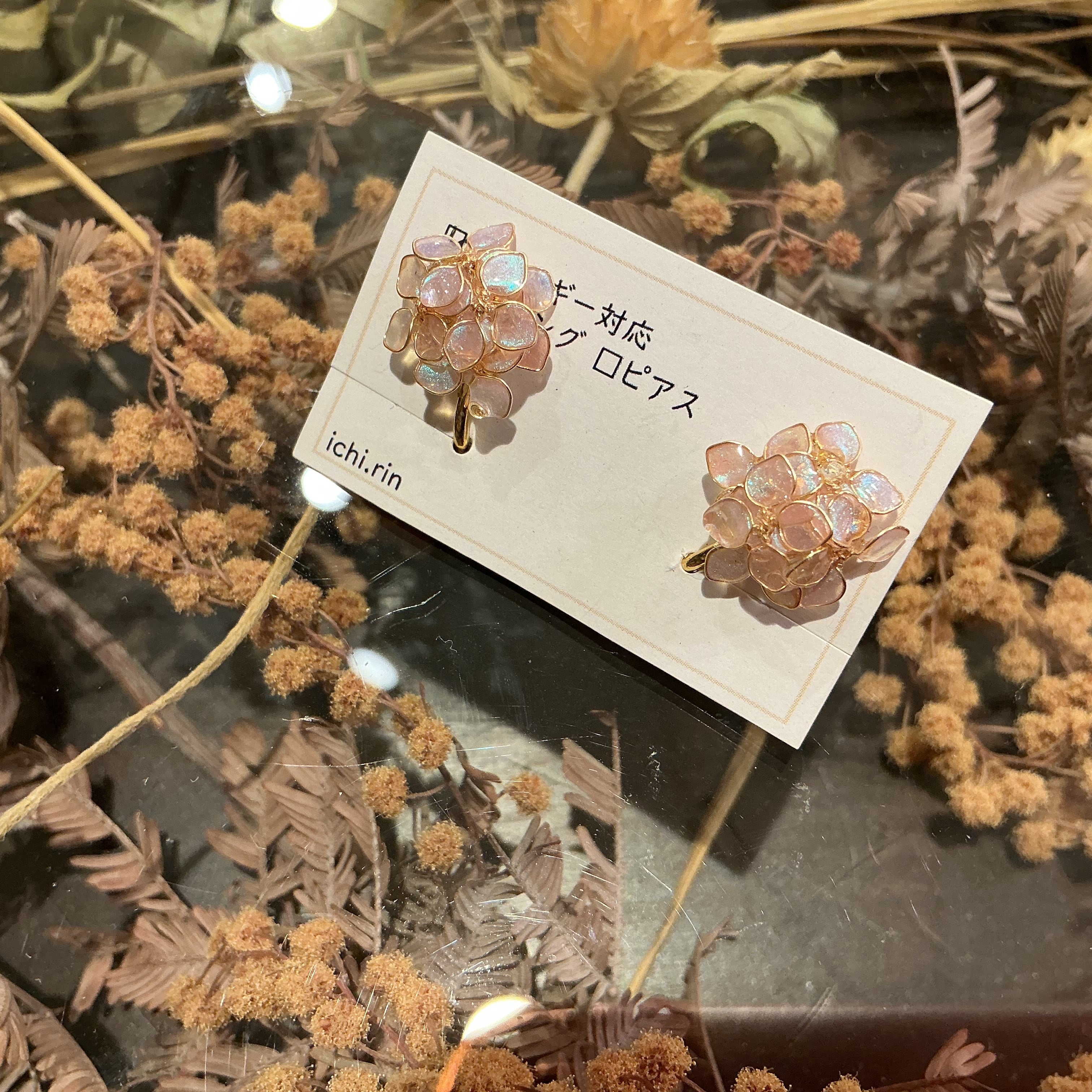 ピアス変更可能】ましろ/花札イヤリング/菖蒲 弐 | 京都 路地裏3坪雑貨店