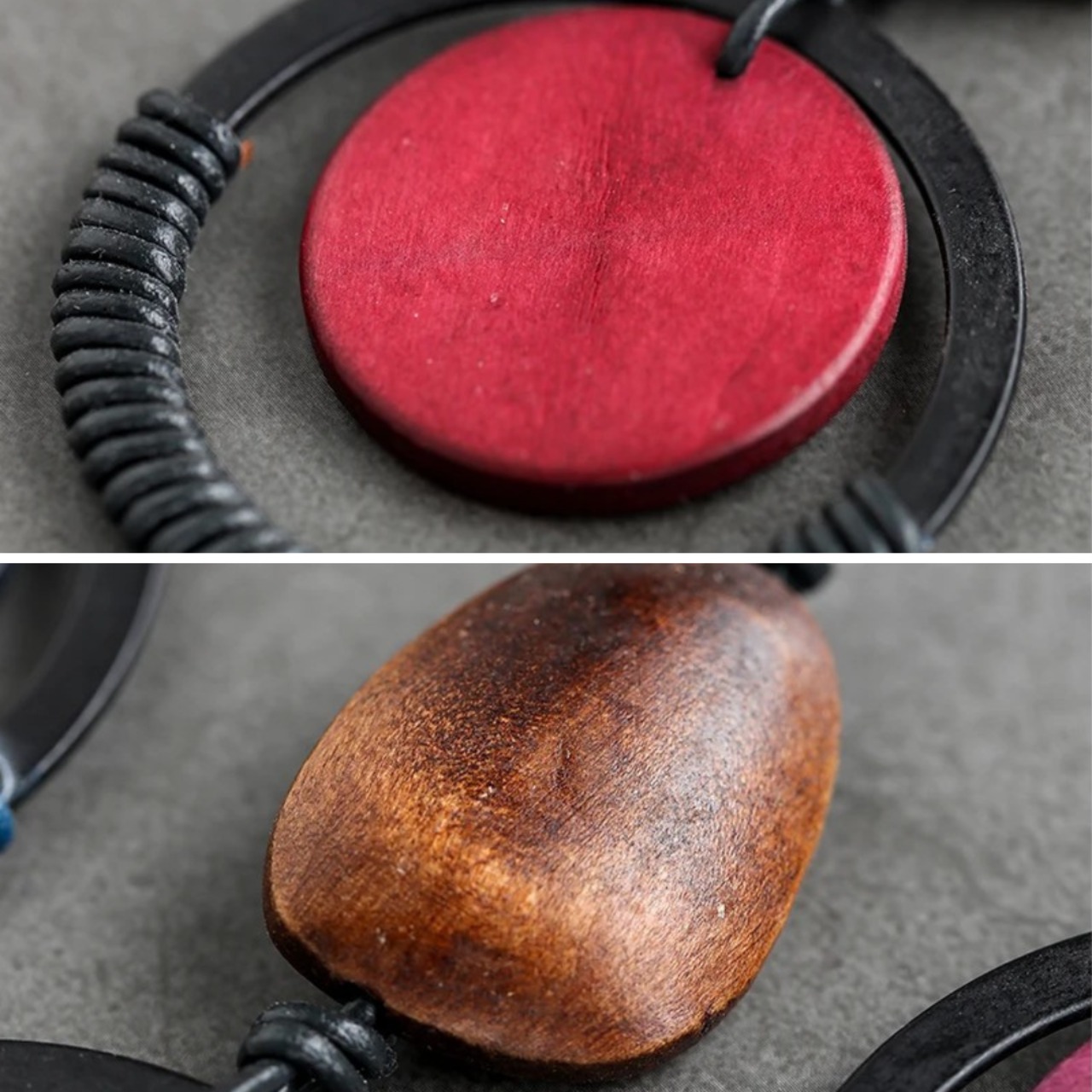 Retro Wood Circle Necklace / レトロ ウッド サークル ネックレス