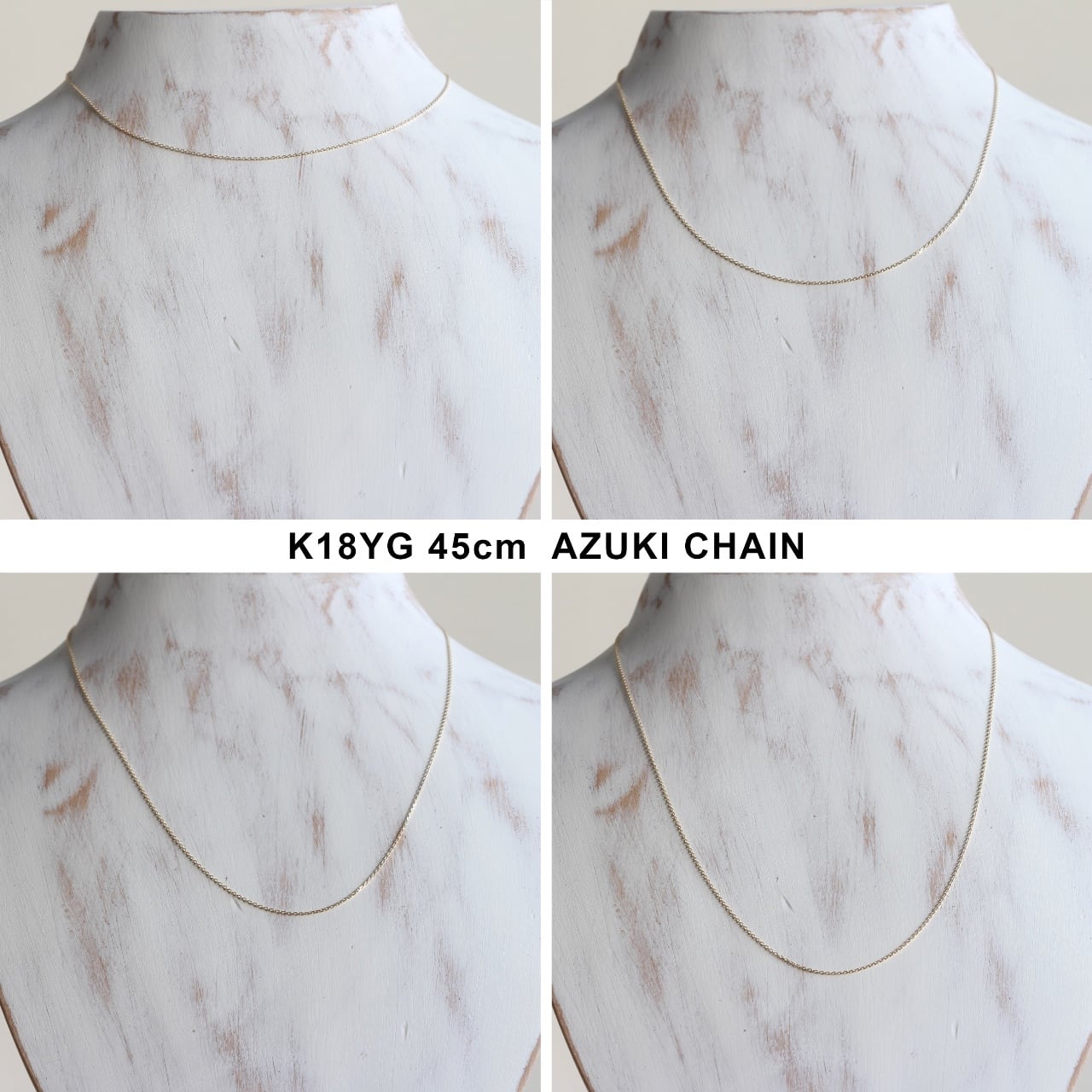 K18YG/K18PG/K18WG】アズキチェーンネックレス | NITI