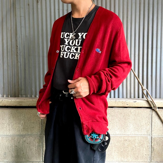 70年代 ビンテージ IZOD LACOSTE アイゾッド ラコステ ワインレッド 