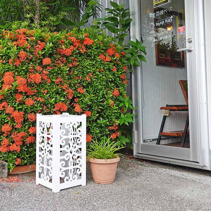 花ブロックBOX Mサイズ アルミ製 看板 ゴミ箱 傘立て 植木鉢カバー