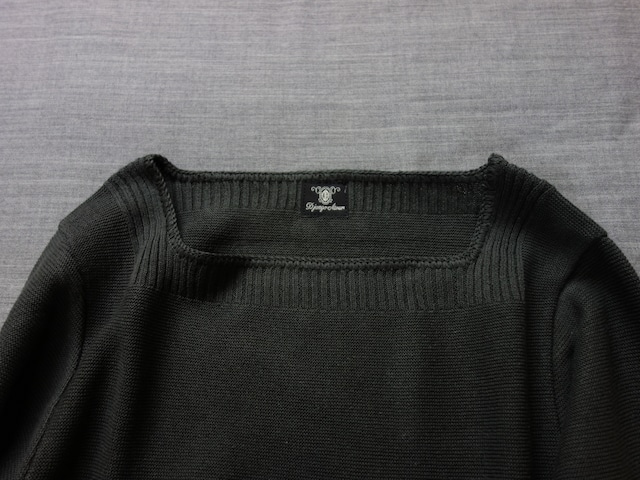 cotton-linen knit longsleeve / charcoalgrey