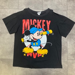 Disney ディズニー ミッキーマウス キャラクターデザイン 90s 半袖Tシャツ サイズ L～XL相当 ブラック