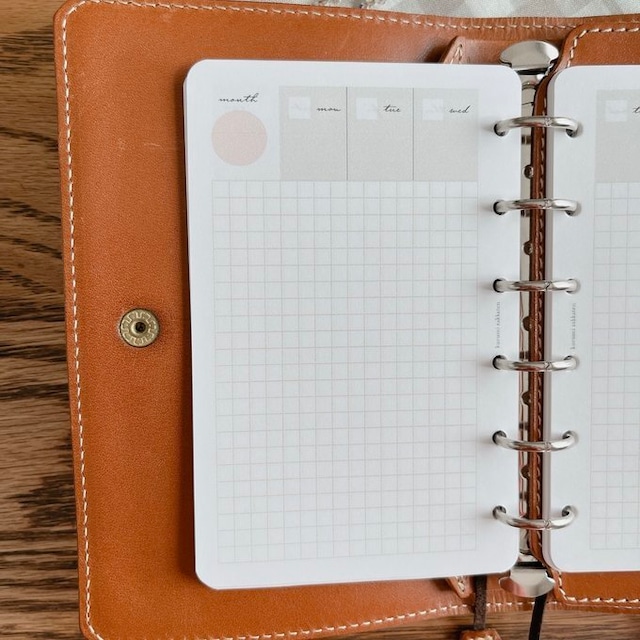 ミニ6穴サイズ/方眼メモウィークリーリフィル