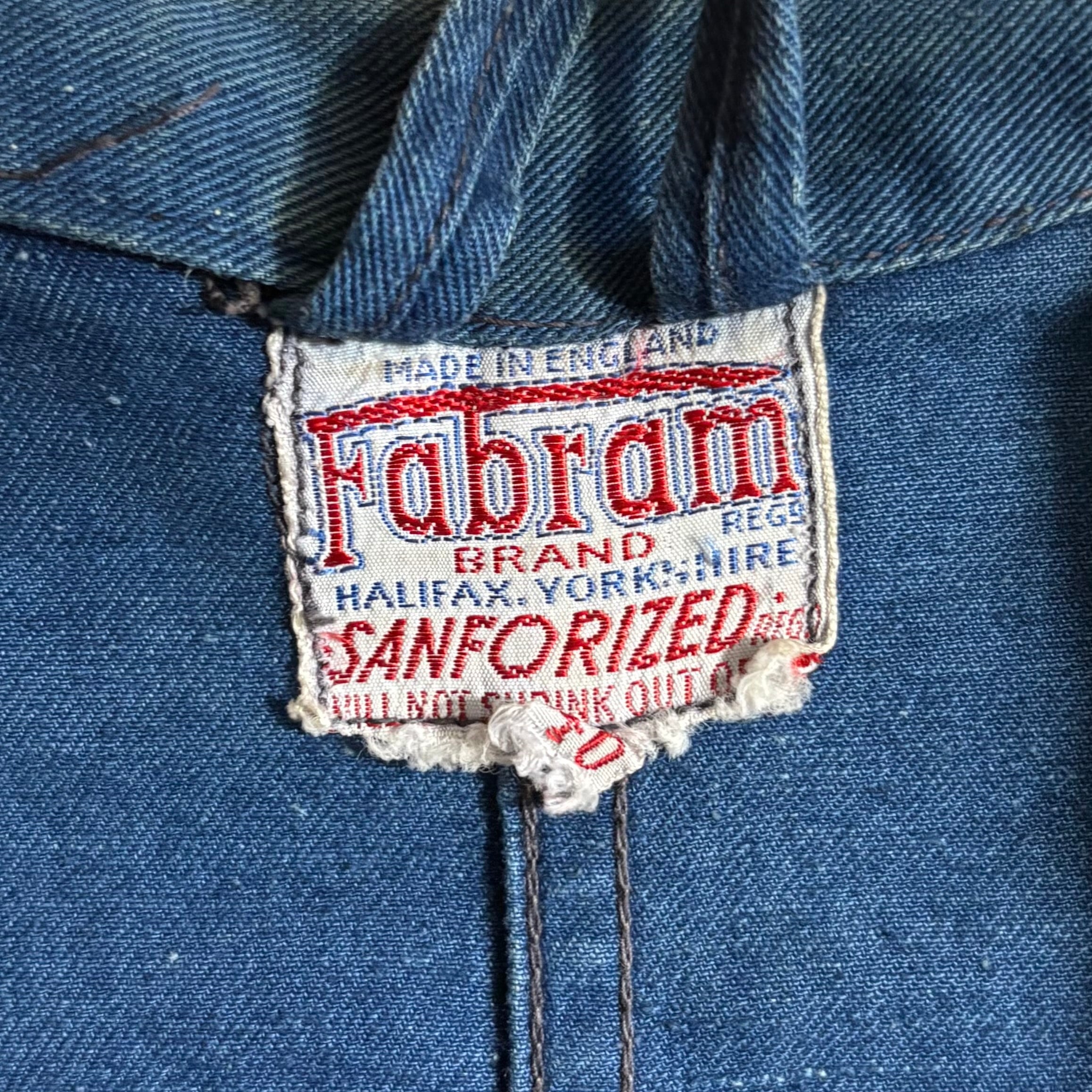 vintage 1940's FABRAM indigo cotton fireman jacket | NOIR ONLINE