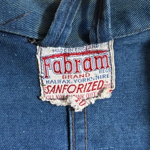 vintage 1940’s FABRAM indigo cotton fireman jacket