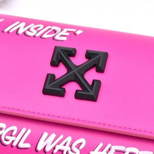 【OFF-WHITE】JITNEY WALLET ON CHAIN QUOTE(PINK)