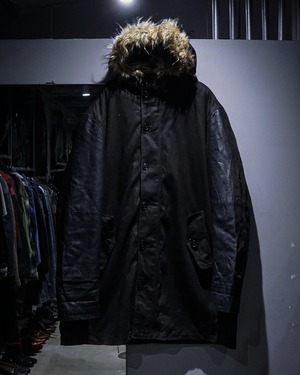【add (C) vintage】“John Varvatos” Leather Swiching Coat