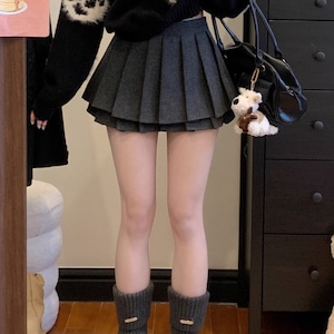 3色／ウールタッチティアードプリーツスカート ・73737