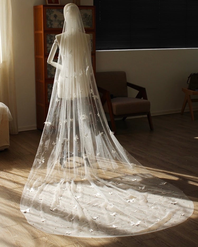 蝶々ウェディングロングベール【VL2502-05】 | ブライダルアクセサリー