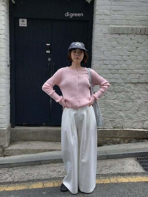 《予約》digreen ¨ mom)wiggly rib cardigan ¨ 26summer