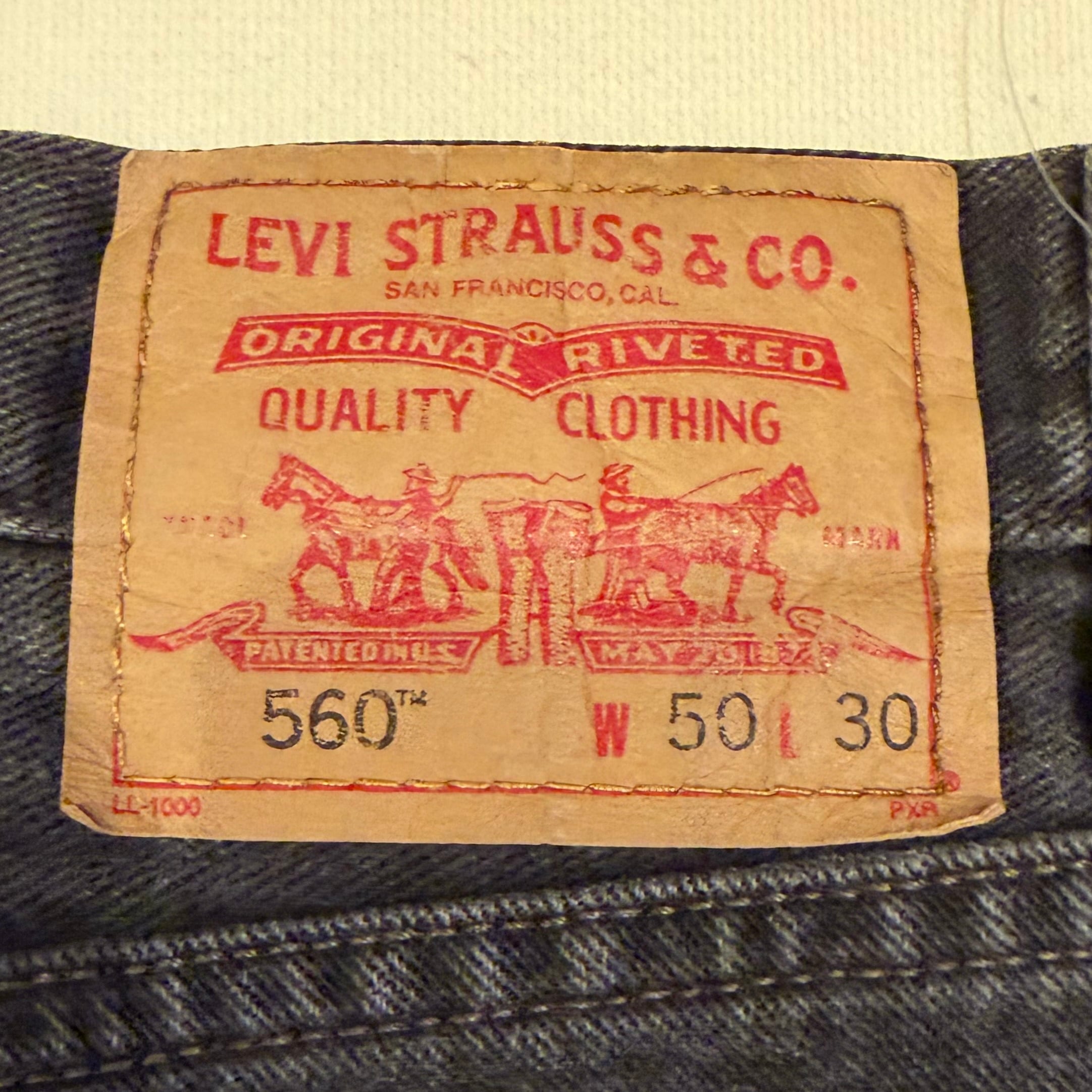 リーバイス　560 W46 ビッグサイズ　bboy hiphop 00s levi's 560 デニム ワイド 極太 アメカジ Y2K 海外 ストリート 黒