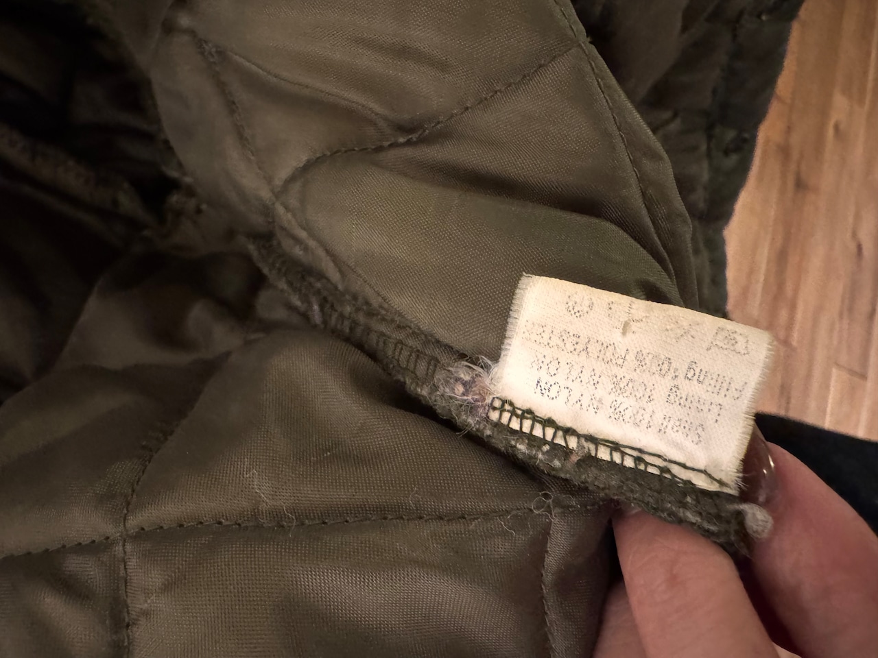 【お取り置き】1980's-90's Made in ENGLAND コーデュロイカラー キルティングジャケット / カーキ