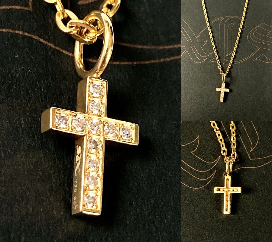 SJX　エスジェイエックス　ダイヤモンド クロス チャーム　ネックレス 12ポイント　007カラット　イエローゴールド DIAMOND CROSS  CHARM　K18　YG　750　007ｃｔ | brand cross tokyo powered by BASE