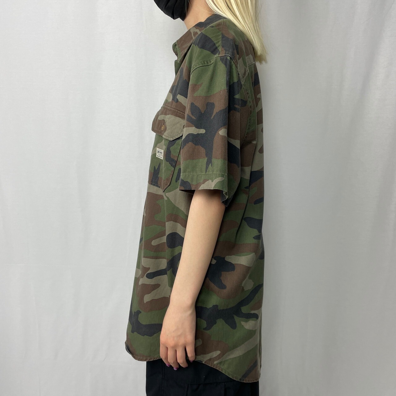 DENIM & SUPPLY デニム＆サプライ ワンポイントロゴ 迷彩 半袖シャツ 