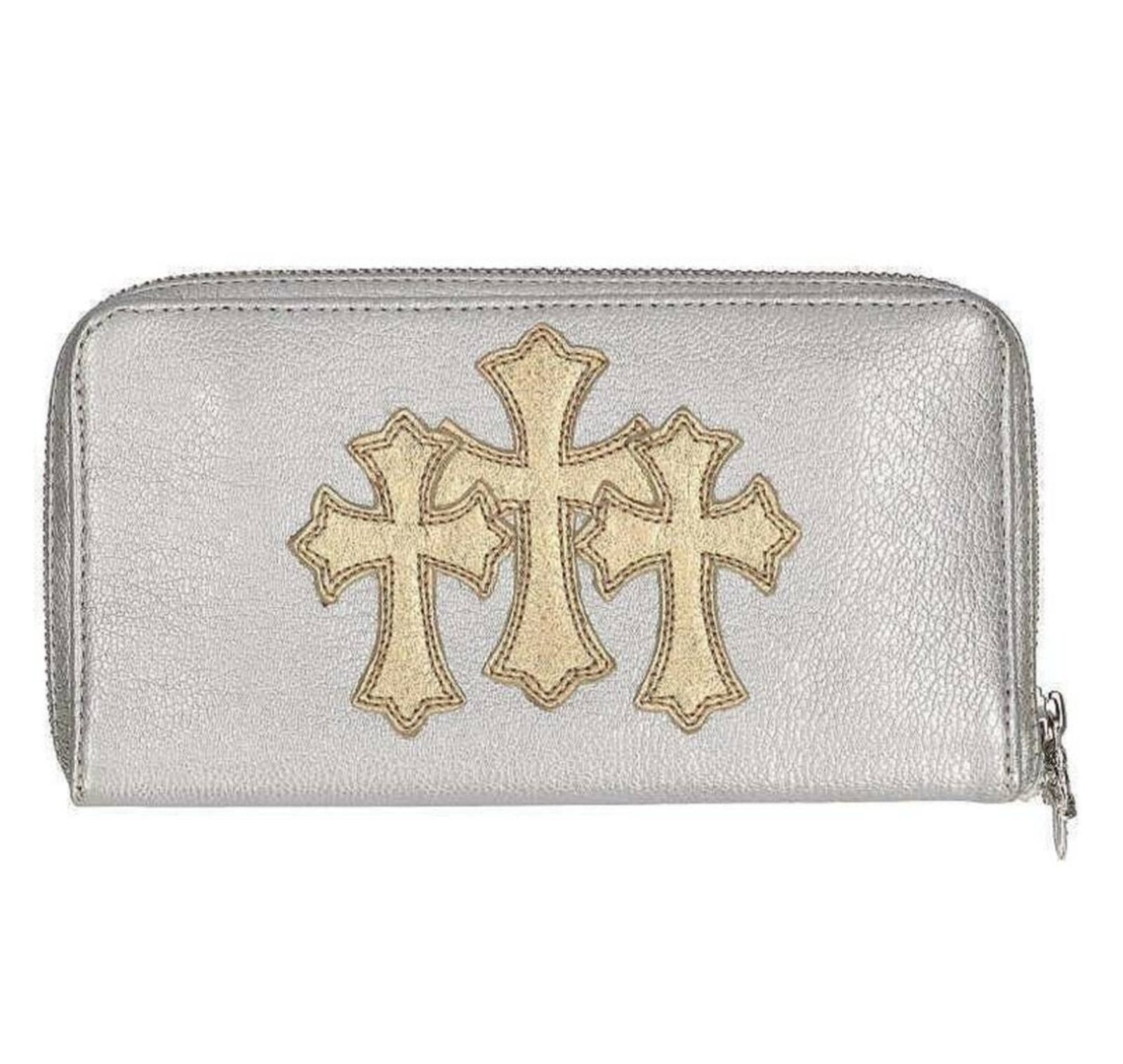 CHROME HEARTS REC F ZIP 3クロスラウンドジップレザー クロムハーツ