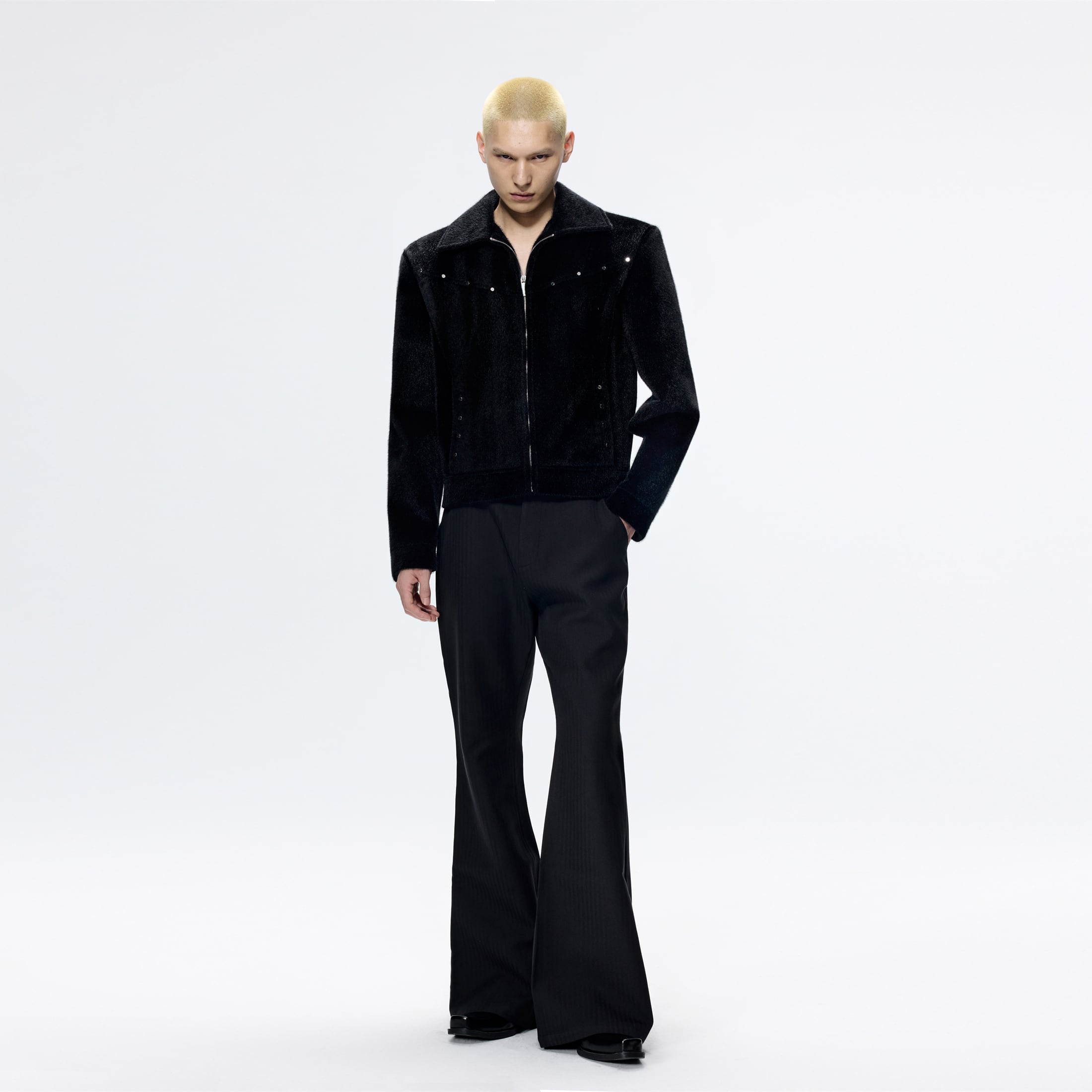 Metal Stud Short Slim Jacket 0016