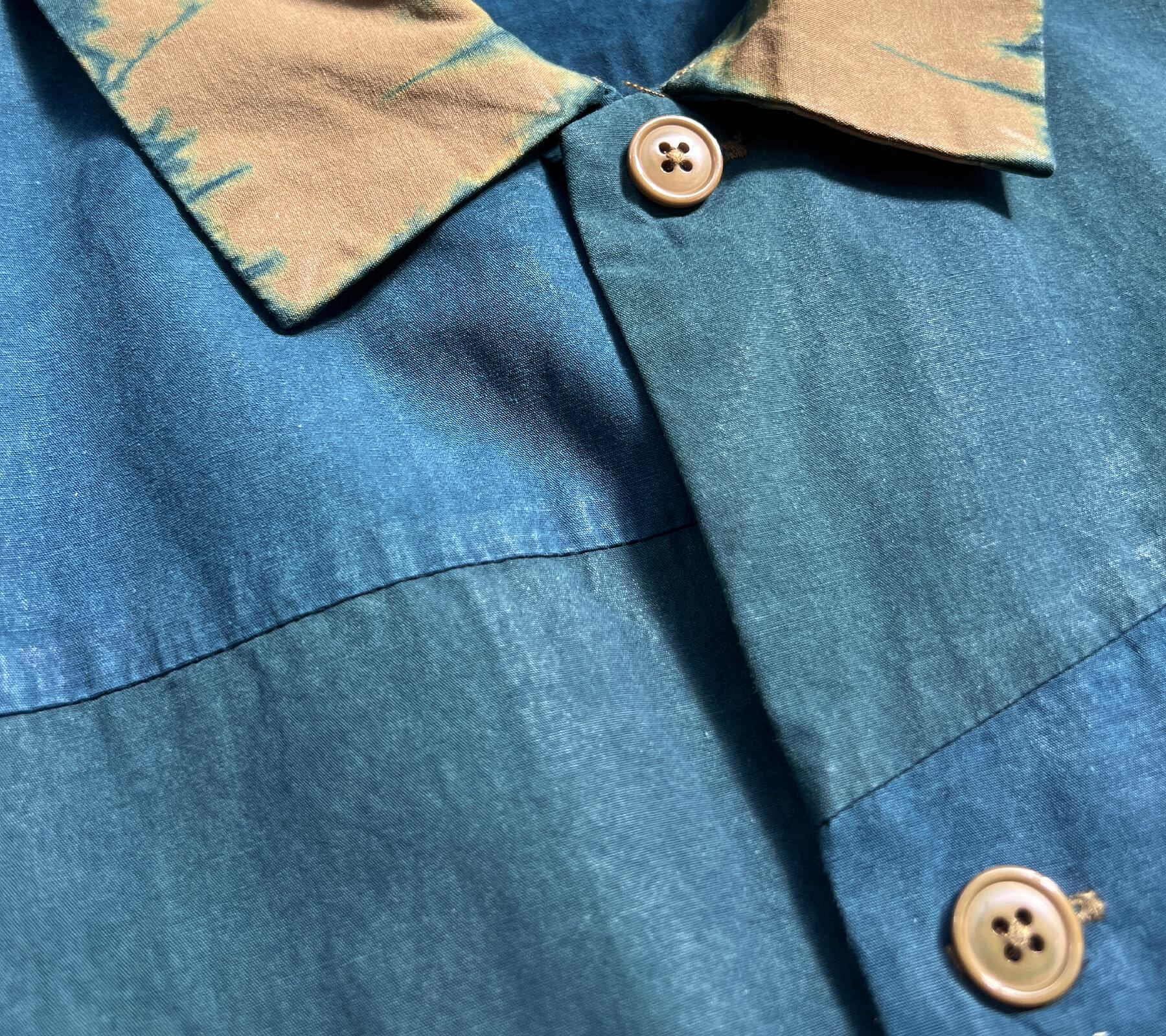 数量限定】藍染めビッグシルエットパッチワークシャツ OASIS 砂泉 唯一無二の服づくり KODAI YASUNOオフィシャルサイト