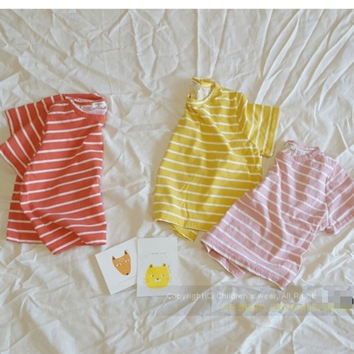 50%off【即発送】　さらさらピグメントカラーボーダーＴ　カラシｓ