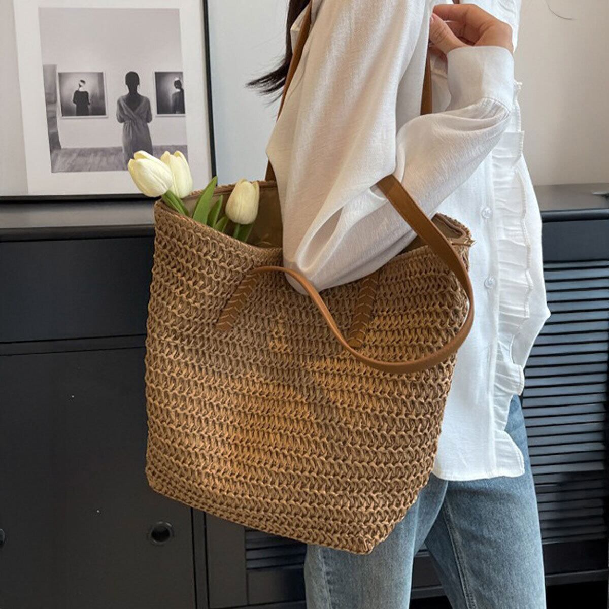 麦わら バッグ レディース 春夏 韓国 おしゃれ 大人 かわいい カジュアル 海水浴 プール 夏祭り ナチュラル 旅行 リゾート 大人可愛い 大人女子