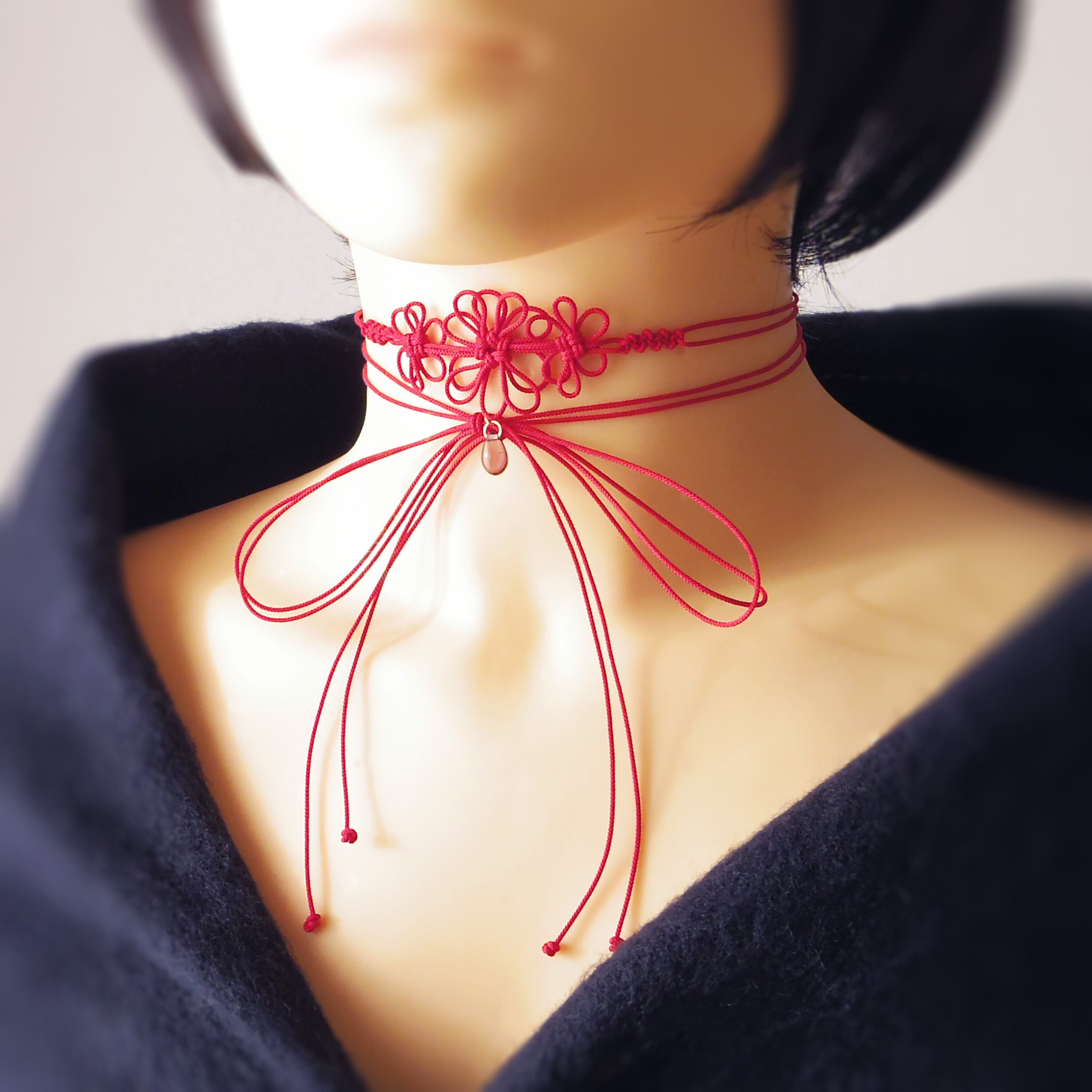 チョーカー「艶然ト冷」（濃青×淡青） | nuta design