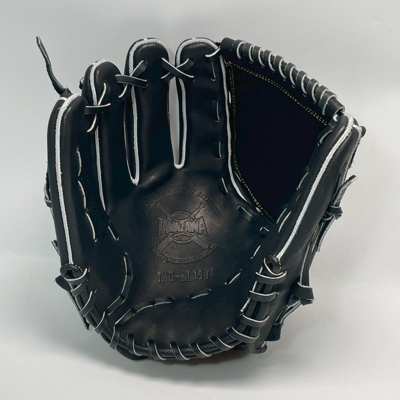 【硬式】玉澤 投手左投げ用(ピッチャー用) グローブ THG-KL10Y5 5本指入れモデル 右投げ 肉厚デザインウェブ(本体:ブラック 紐:ブラック)|タマザワ_03