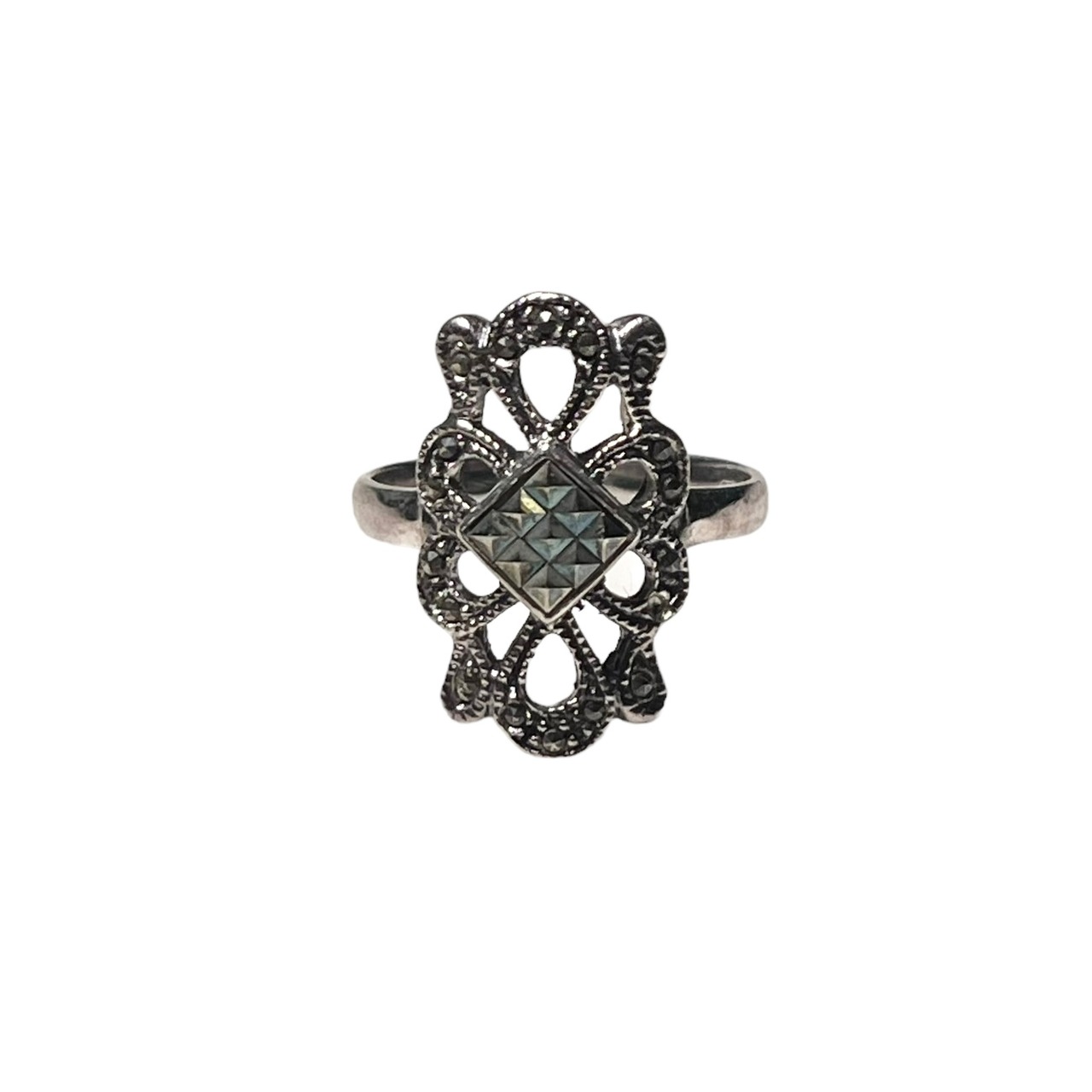 vintage silver art-deco style marcasite ring